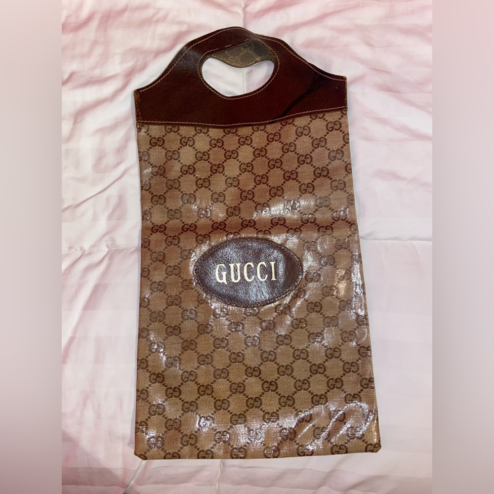 Gucci canvas wine tote